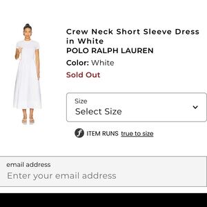 Polo Ralph Lauren Crew Neck White Midi Dress